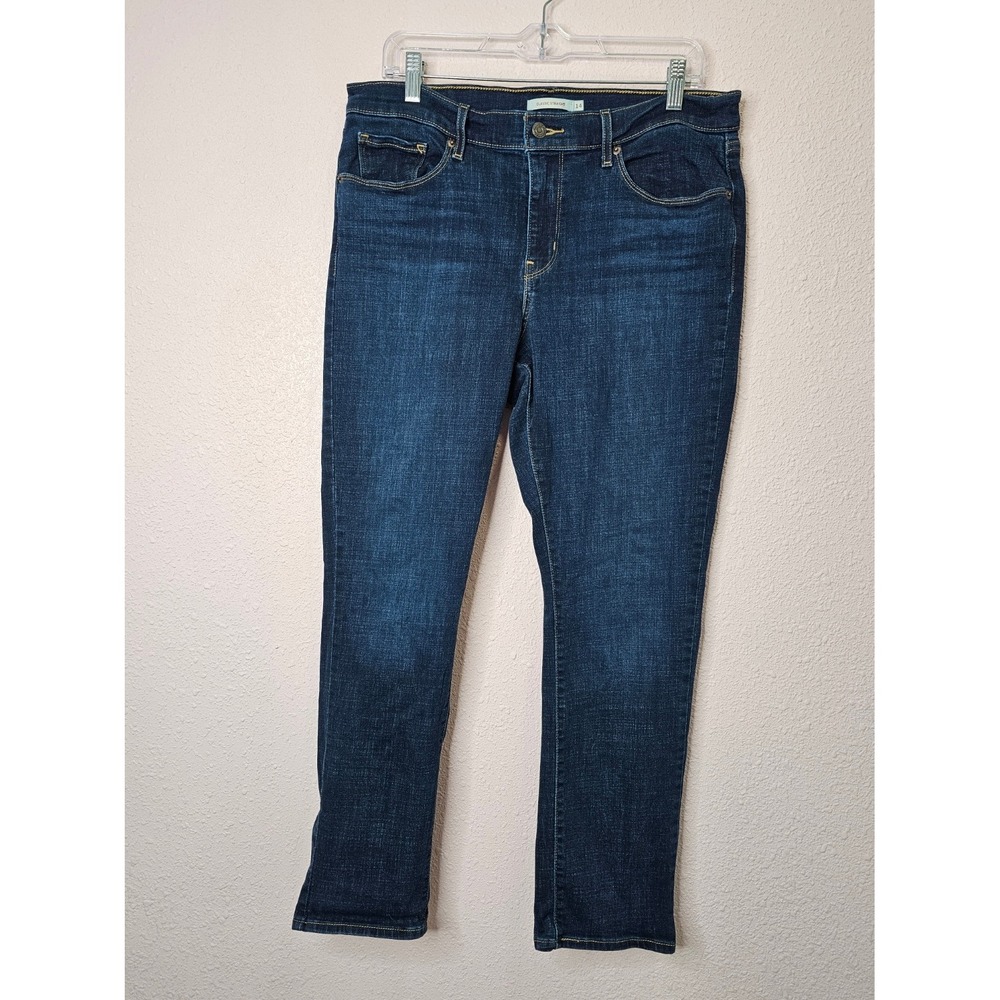 Levis Classic Straight Jeans Womens 14 Dark Wash Blue Denim Mid‎ Rise